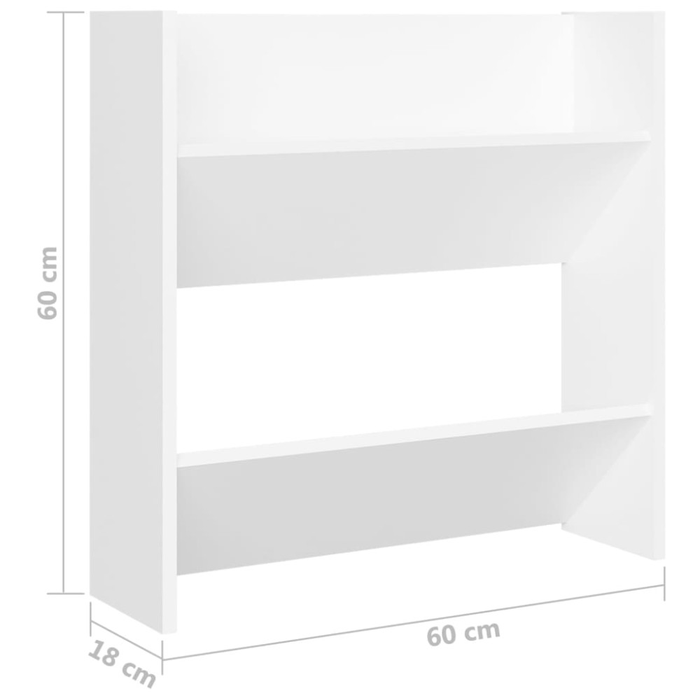 Produktbild för Väggmonterade skoställ 4 st vit 60x18x60 cm konstruerat trä