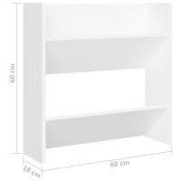 Produktbild för Väggmonterade skoställ 4 st vit 60x18x60 cm konstruerat trä