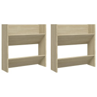 Produktbild för Väggmonterat skoställ 2 st sonoma-ek 60x18x60cm konstruerat trä