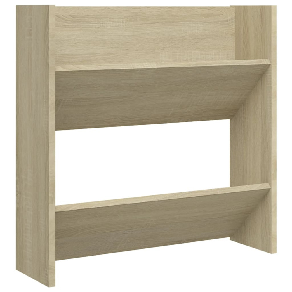 Produktbild för Väggmonterat skoställ 2 st sonoma-ek 60x18x60cm konstruerat trä