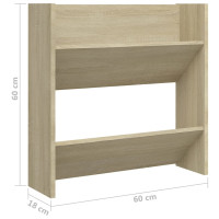Produktbild för Väggmonterat skoställ 2 st sonoma-ek 60x18x60cm konstruerat trä