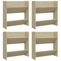 Produktbild för Väggmonterat skoställ 4 st sonoma-ek 60x18x60cm konstruerat trä