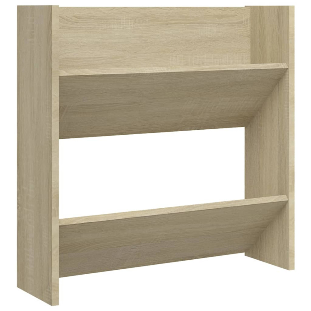 Produktbild för Väggmonterat skoställ 4 st sonoma-ek 60x18x60cm konstruerat trä