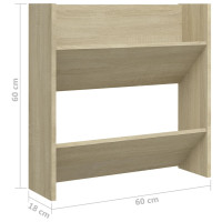 Produktbild för Väggmonterat skoställ 4 st sonoma-ek 60x18x60cm konstruerat trä