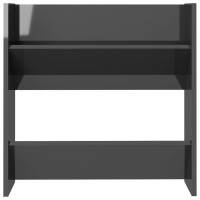 Produktbild för Väggmonterat skoställ 4 st grå högglans 60x18x60 cm konstr trä