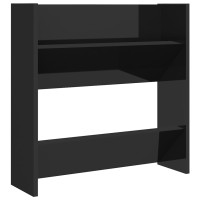 Produktbild för Väggmonterat skoställ 4 st svart högglans 60x18x60cm konstr trä