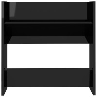 Produktbild för Väggmonterat skoställ 4 st svart högglans 60x18x60cm konstr trä