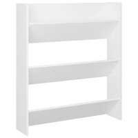 Produktbild för Väggmonterat skoställ vit 80x18x90 cm konstruerat trä