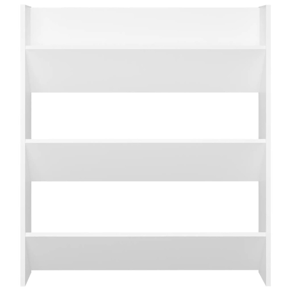 Produktbild för Väggmonterat skoställ vit 80x18x90 cm konstruerat trä