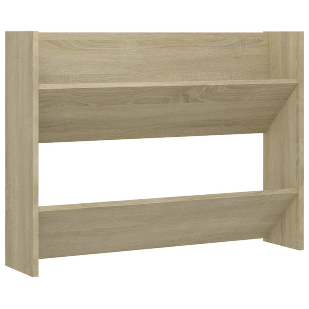 Produktbild för Väggmonterat skoställ 2 st sonoma-ek 80x18x60cm konstruerat trä
