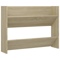 Produktbild för Väggmonterat skoställ 2 st sonoma-ek 80x18x60cm konstruerat trä