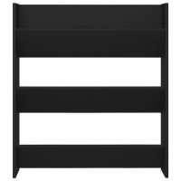 Produktbild för Väggmonterat skoställ svart 80x18x90 cm konstruerat trä
