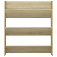Produktbild för Väggmonterat skoställ sonoma-ek 80x18x90 cm konstruerat trä