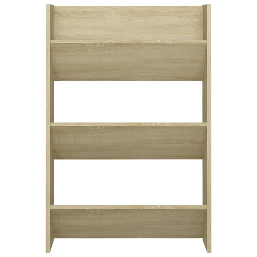 Produktbild för Väggmonterat skoställ 2 st sonoma-ek 60x18x90cm konstruerat trä