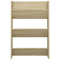 Produktbild för Väggmonterat skoställ 2 st sonoma-ek 60x18x90cm konstruerat trä