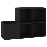 Produktbild för Skoskåp svart 105x35,5x70 cm konstruerat trä