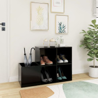 Produktbild för Skoskåp svart 105x35,5x70 cm konstruerat trä