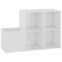 Produktbild för Skoskåp vit högglans 105x35,5x70 cm konstruerat trä