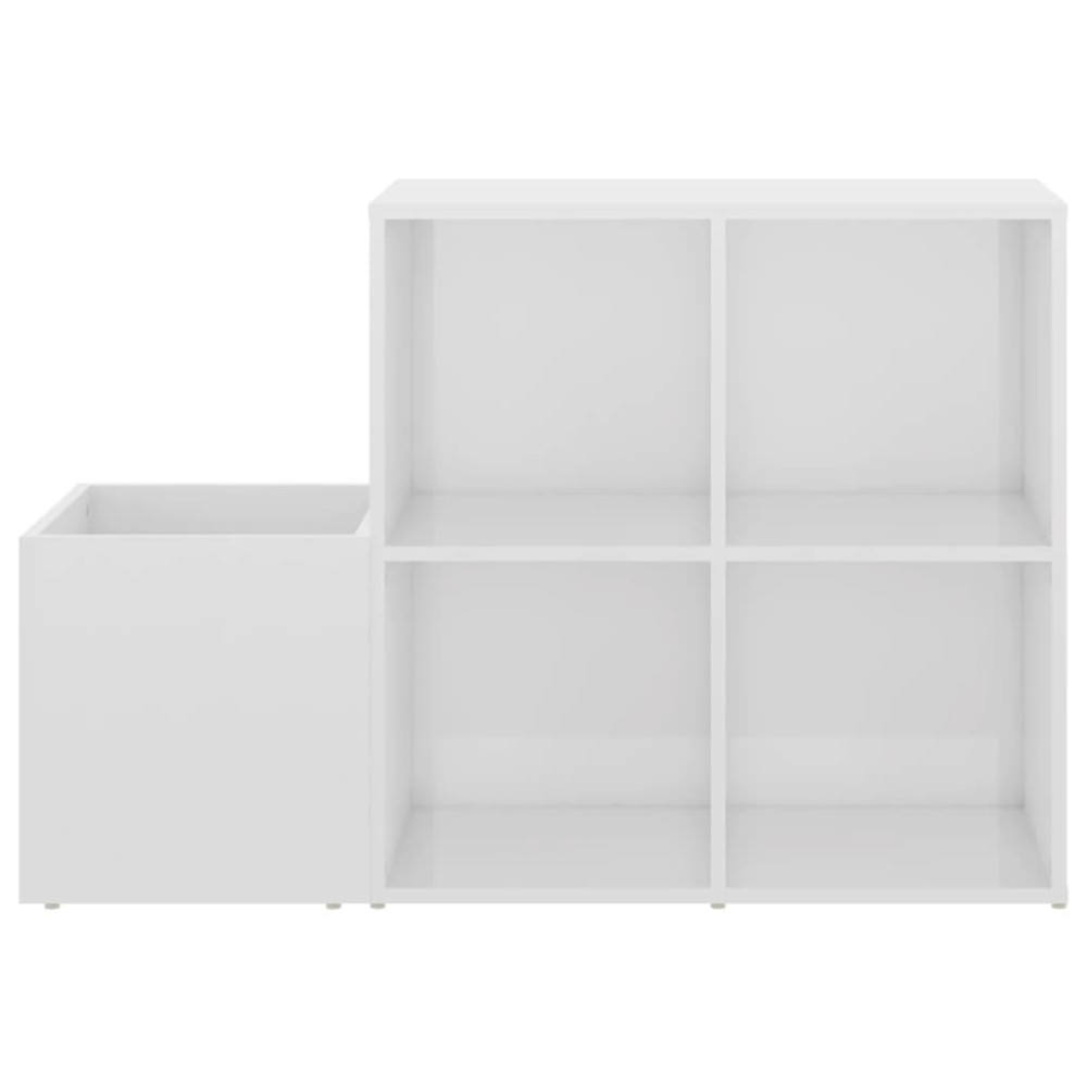 Produktbild för Skoskåp vit högglans 105x35,5x70 cm konstruerat trä