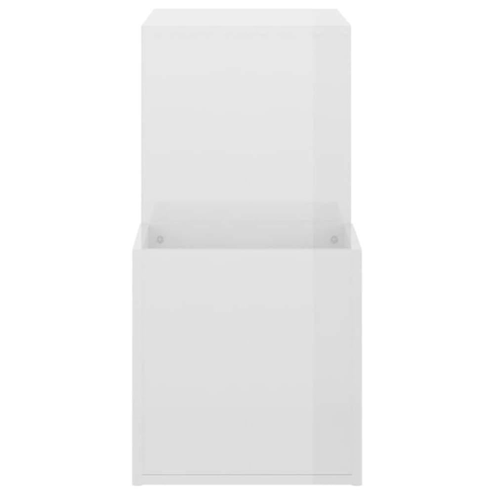 Produktbild för Skoskåp vit högglans 105x35,5x70 cm konstruerat trä