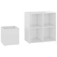Produktbild för Skoskåp vit högglans 105x35,5x70 cm konstruerat trä