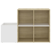 Produktbild för Skohylla vit och sonoma-ek 105x35,5x70 cm konstruerat trä