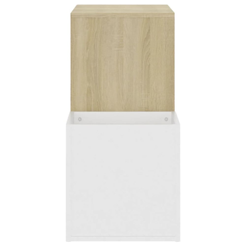 Produktbild för Skohylla vit och sonoma-ek 105x35,5x70 cm konstruerat trä