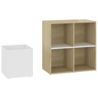 Produktbild för Skohylla vit och sonoma-ek 105x35,5x70 cm konstruerat trä