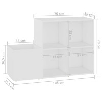 Produktbild för Skoskåp vit 105x35,5x70 cm konstruerat trä