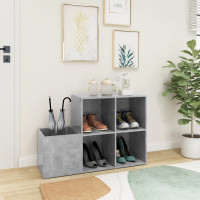 Produktbild för Skoskåp betonggrå 105x35,5x70 cm konstruerat trä