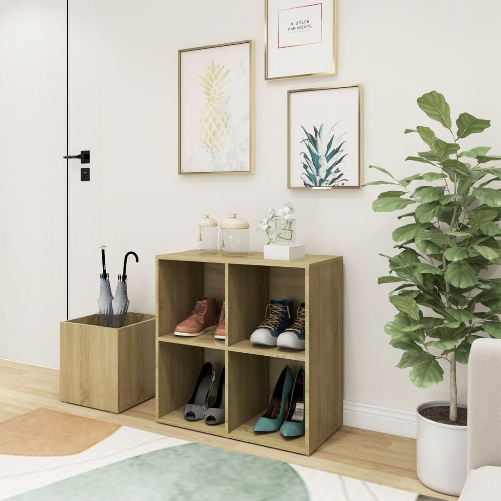 Produktbild för Skoskåp sonoma-ek 105x35,5x70 cm konstruerat trä