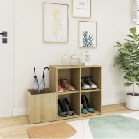 Produktbild för Skoskåp sonoma-ek 105x35,5x70 cm konstruerat trä