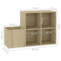 Produktbild för Skoskåp sonoma-ek 105x35,5x70 cm konstruerat trä