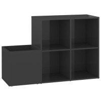 Produktbild för Skoskåp grå högglans 105x35,5x70 cm konstruerat trä