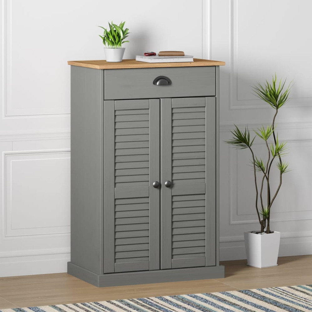 Produktbild för Skoskåp VIGO grå 60x35x96 cm massiv furu