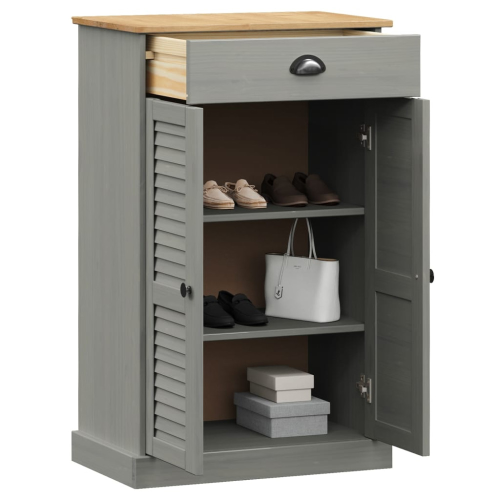 Produktbild för Skoskåp VIGO grå 60x35x96 cm massiv furu