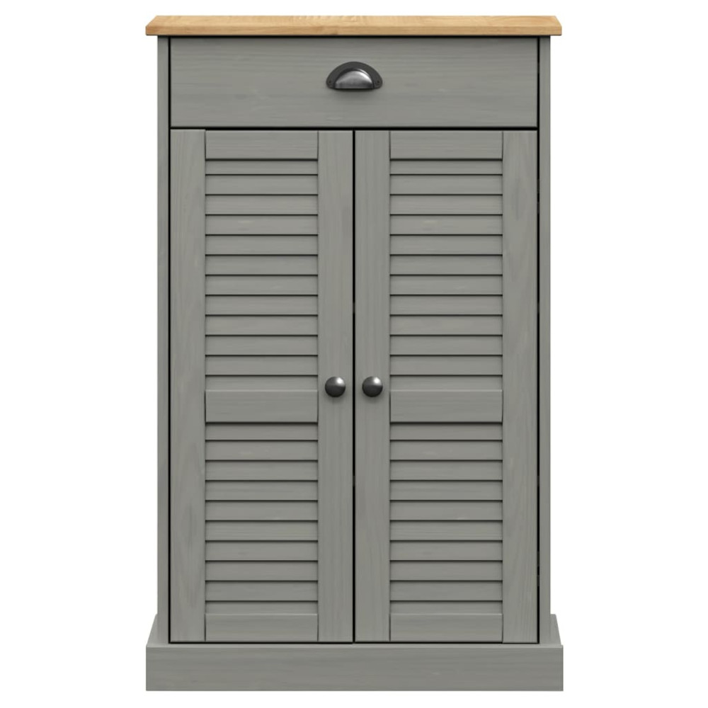 Produktbild för Skoskåp VIGO grå 60x35x96 cm massiv furu