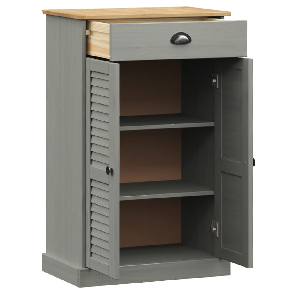 Produktbild för Skoskåp VIGO grå 60x35x96 cm massiv furu