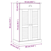 Produktbild för Skoskåp VIGO grå 60x35x96 cm massiv furu