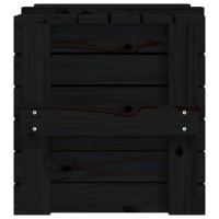 Miniatyr av produktbild för Förvaringslåda svart 58x40,5x42 cm massiv furu