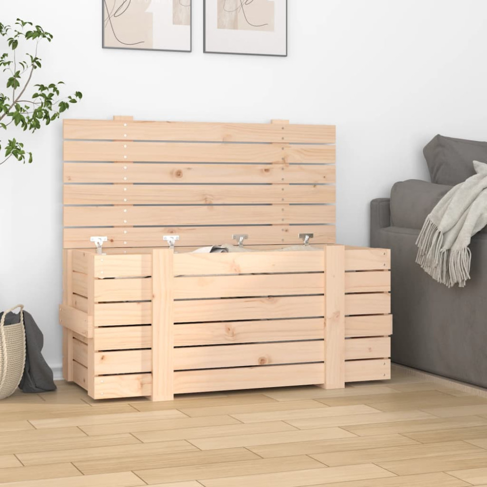 Produktbild för Förvaringslåda 91x40,5x42 cm massiv furu
