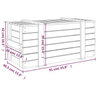 Produktbild för Förvaringslåda 91x40,5x42 cm massiv furu