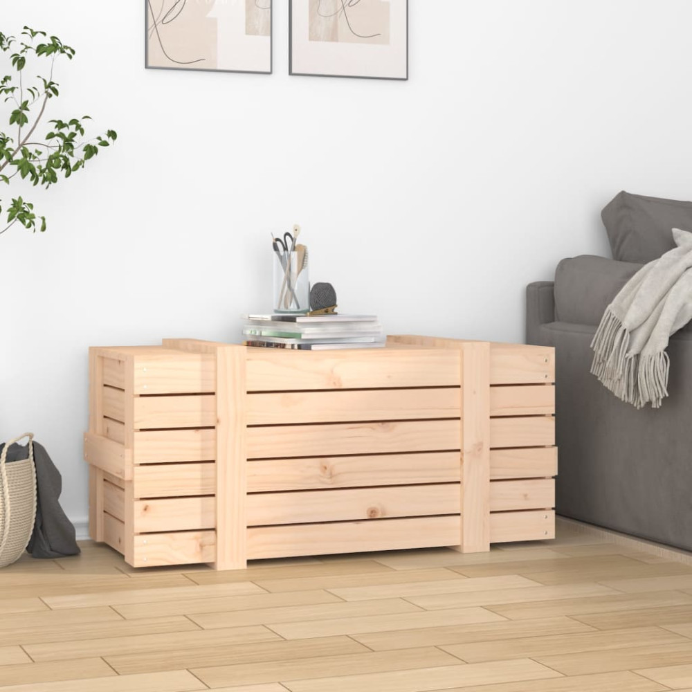 Produktbild för Förvaringslåda 91x40,5x42 cm massiv furu