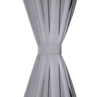 Produktbild för Mörkläggningsgardiner med kanaler 2 st 135 x 245 cm grå