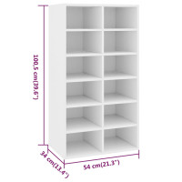 Produktbild för Skohylla vit 54x34x100,5 cm konstruerat trä