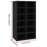 Produktbild för Skohylla svart 54x34x100,5 cm konstruerat trä