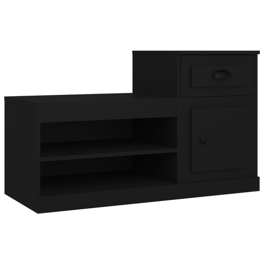 Produktbild för Skoskåp svart 100x42x60 cm konstruerat trä