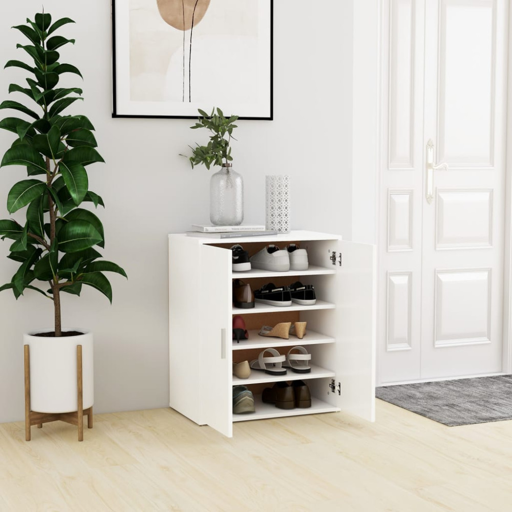 Produktbild för Skoskåp vit 60x35x70 cm konstruerat trä