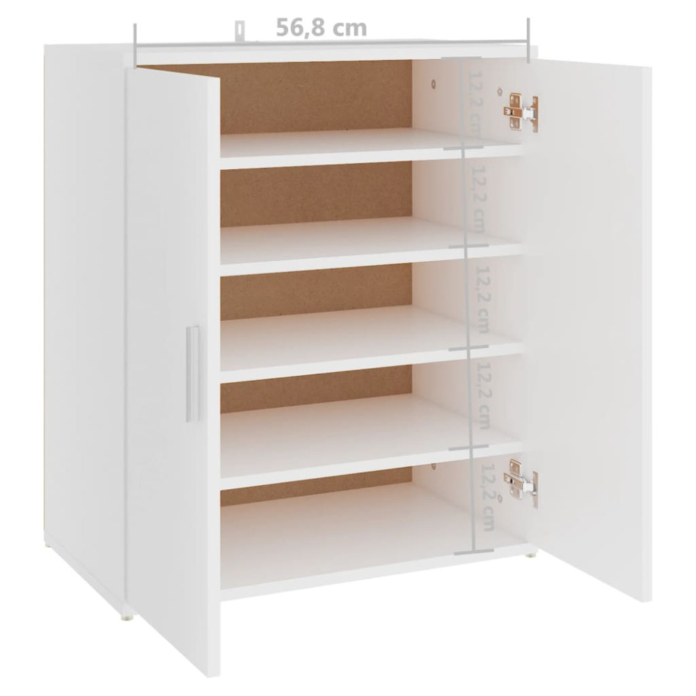 Produktbild för Skoskåp vit 60x35x70 cm konstruerat trä