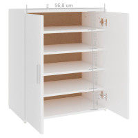 Produktbild för Skoskåp vit 60x35x70 cm konstruerat trä